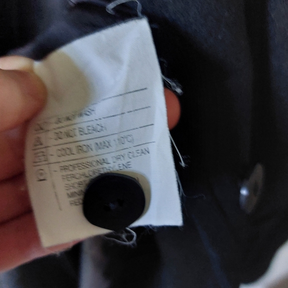 State of Claude Montana black Wool button down collarless blazer jacket Vintage - Picture 5 of 8